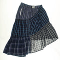 Dark Plaid Tiered Boxer Skirt Midi
