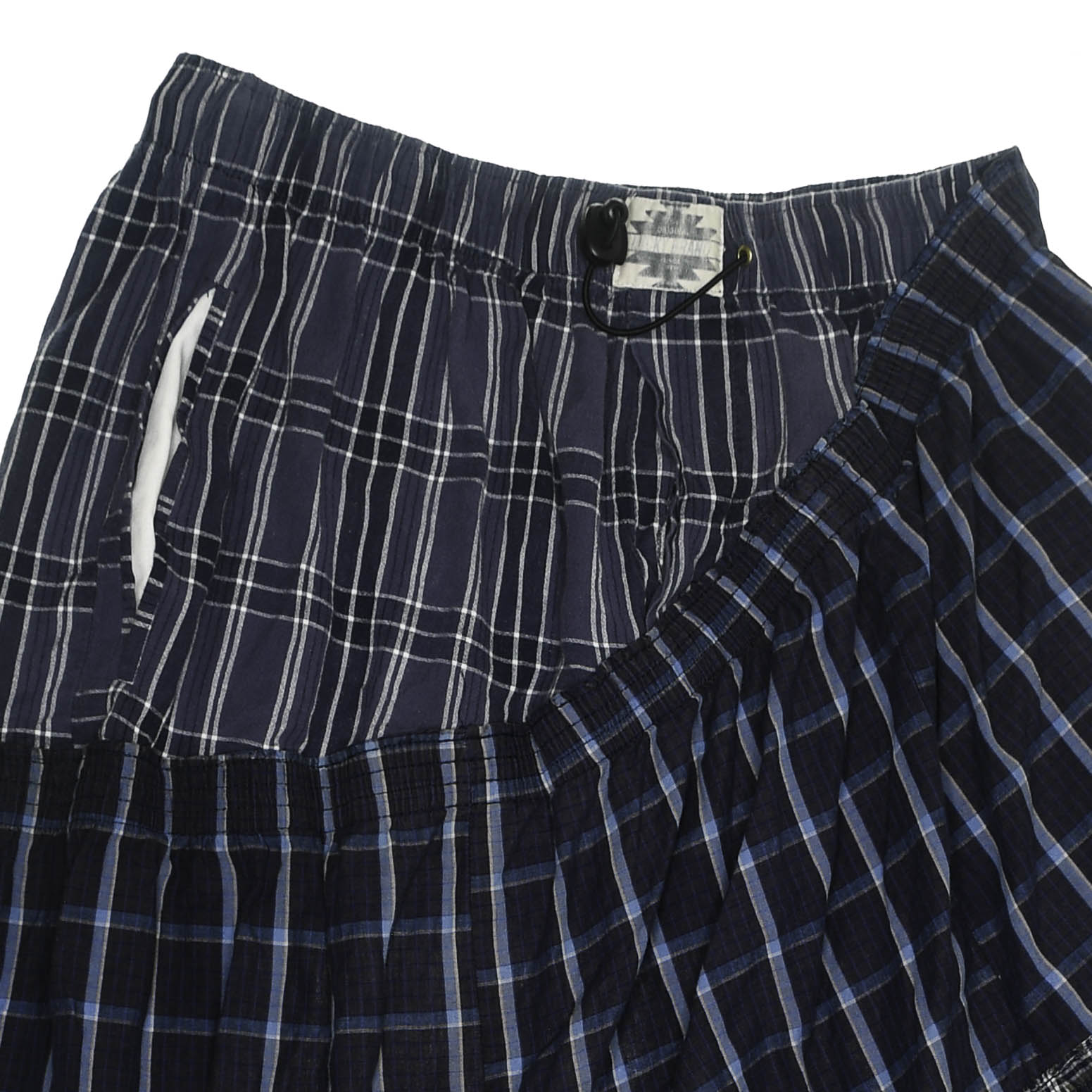 Dark Plaid Tiered Boxer Skirt Midi