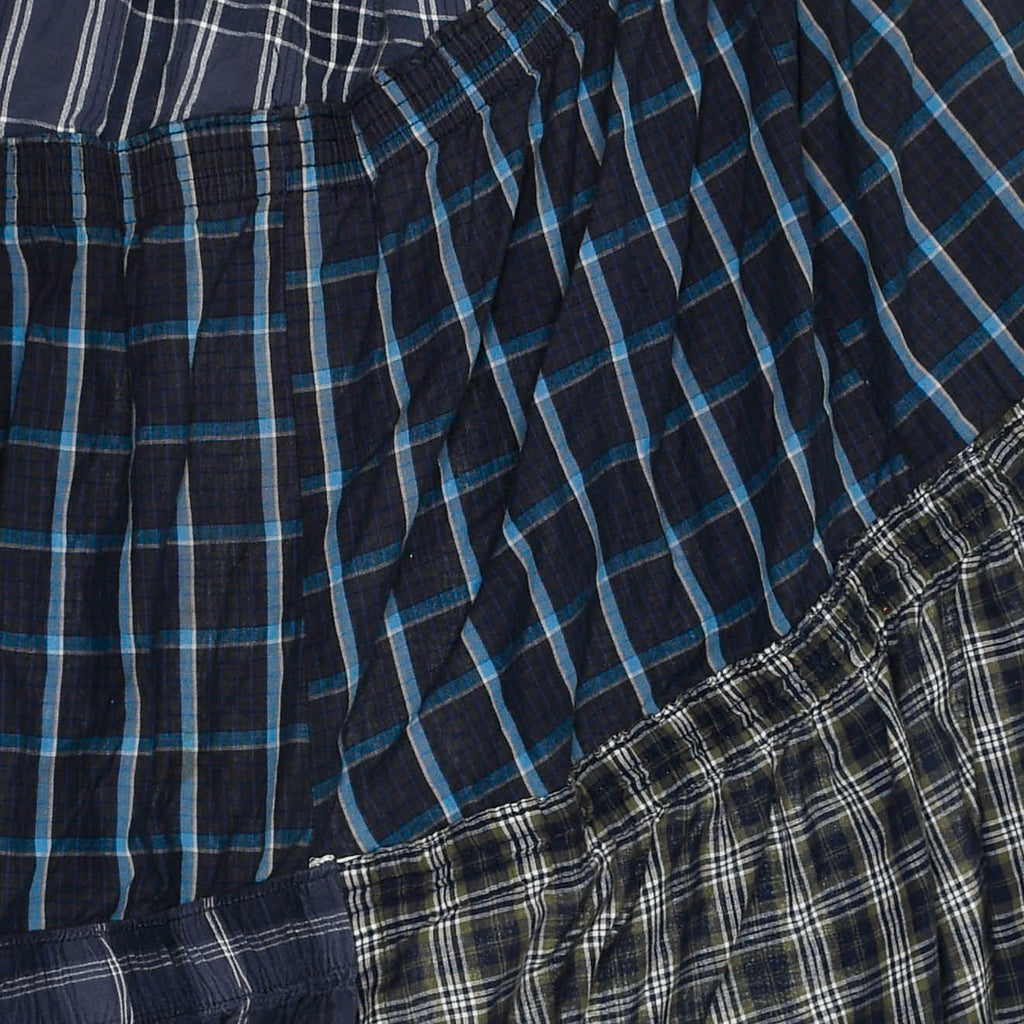Dark Plaid Tiered Boxer Skirt Midi