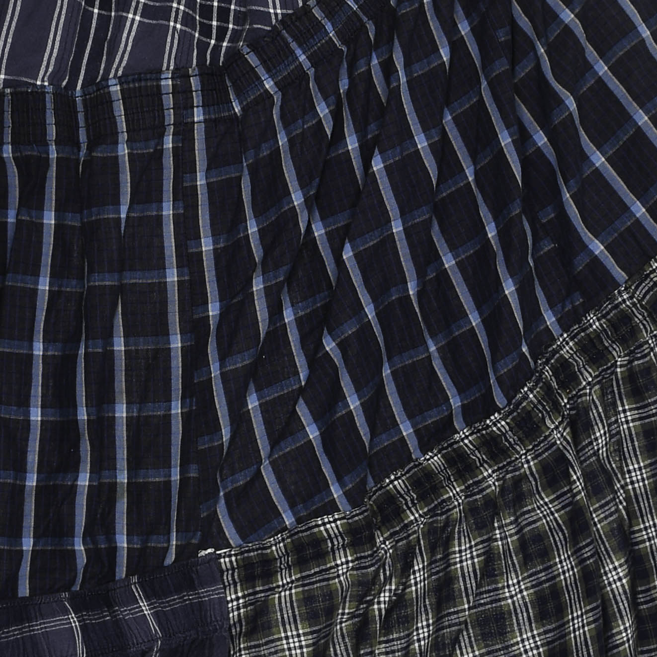 Dark Plaid Tiered Boxer Skirt Midi