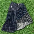 Dark Plaid Tiered Boxer Skirt Midi