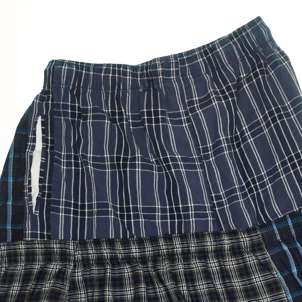 Dark Plaid Tiered Boxer Skirt Midi
