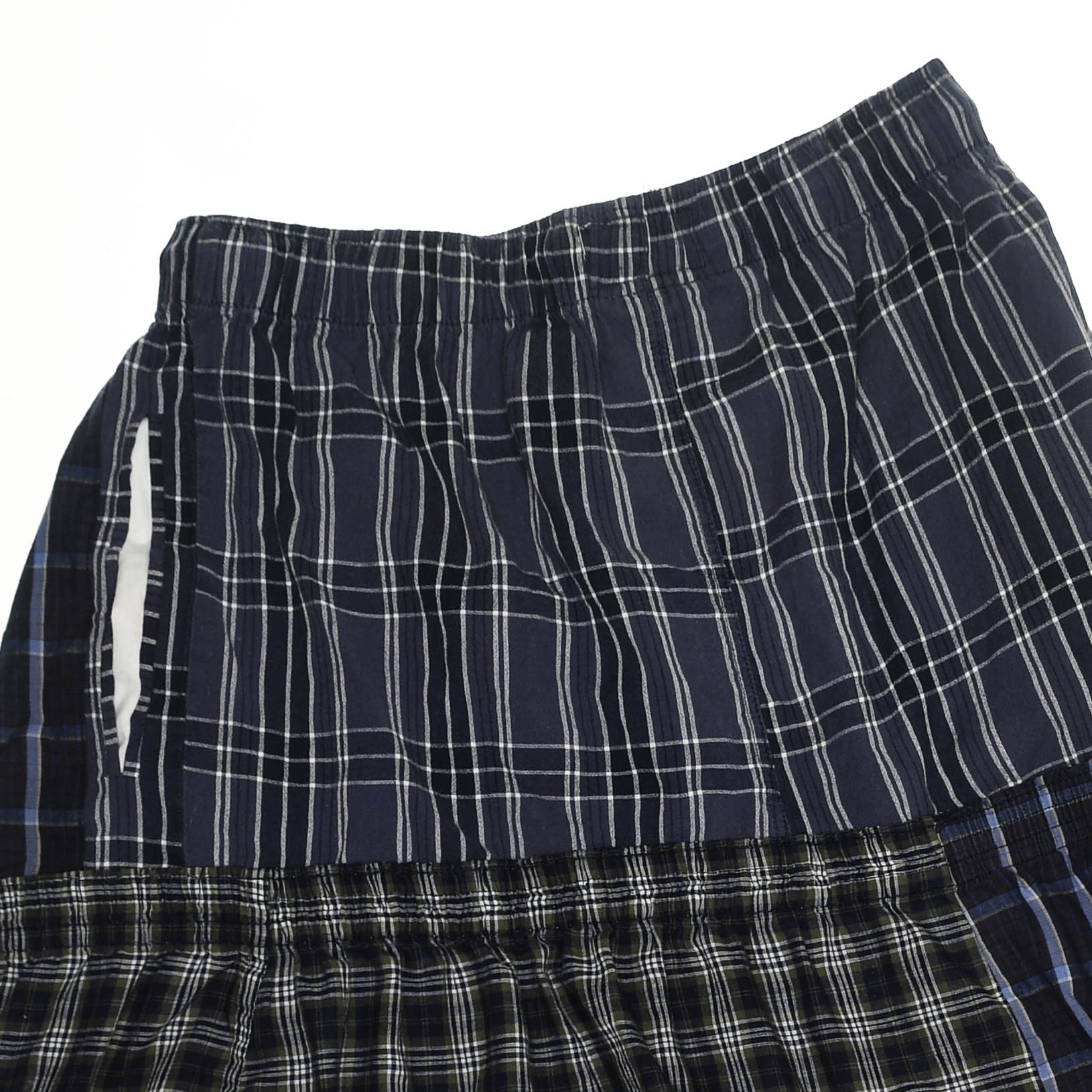 Dark Plaid Tiered Boxer Skirt Midi