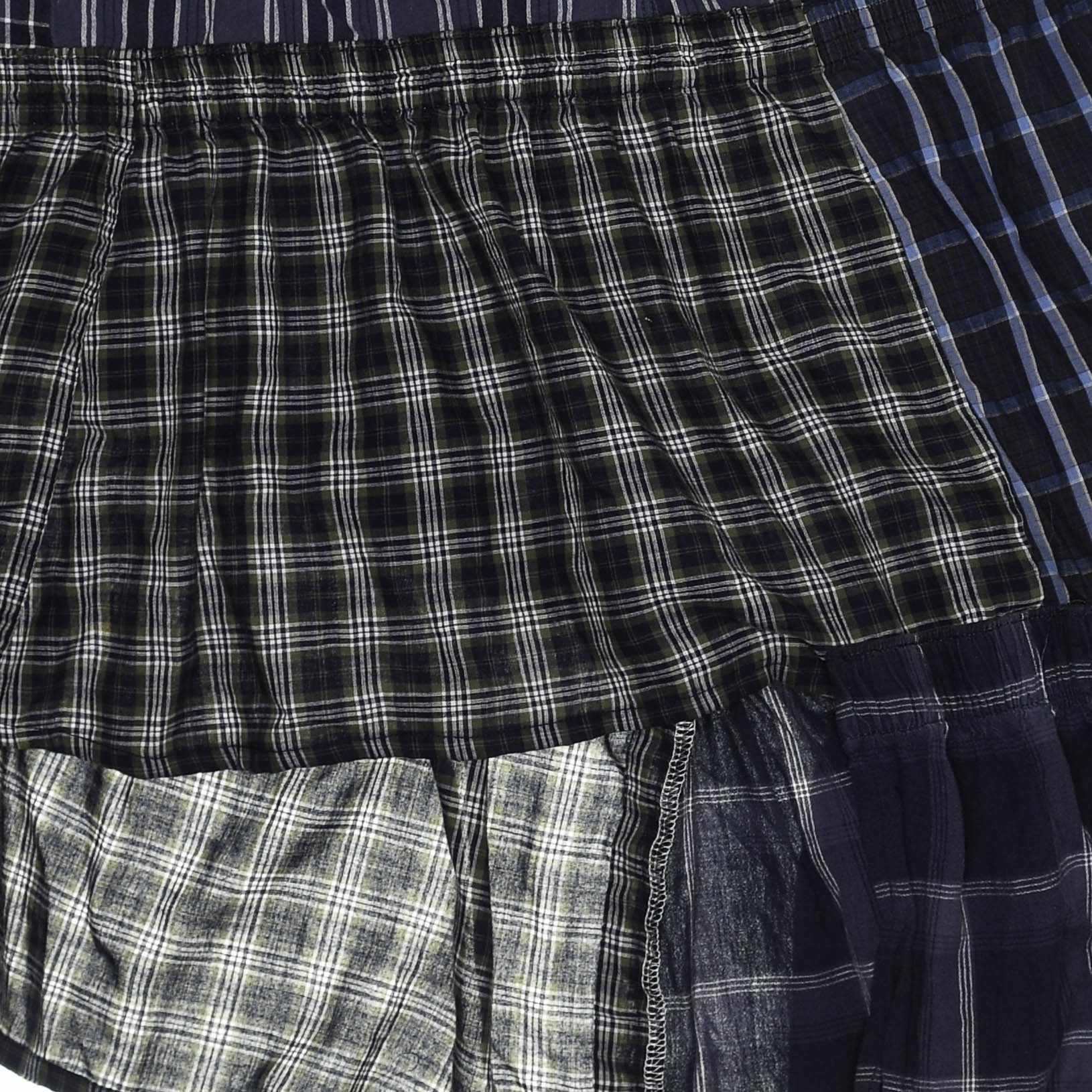 Dark Plaid Tiered Boxer Skirt Midi