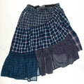 Dark Patchwork Plaid Boxer Skirt Midi