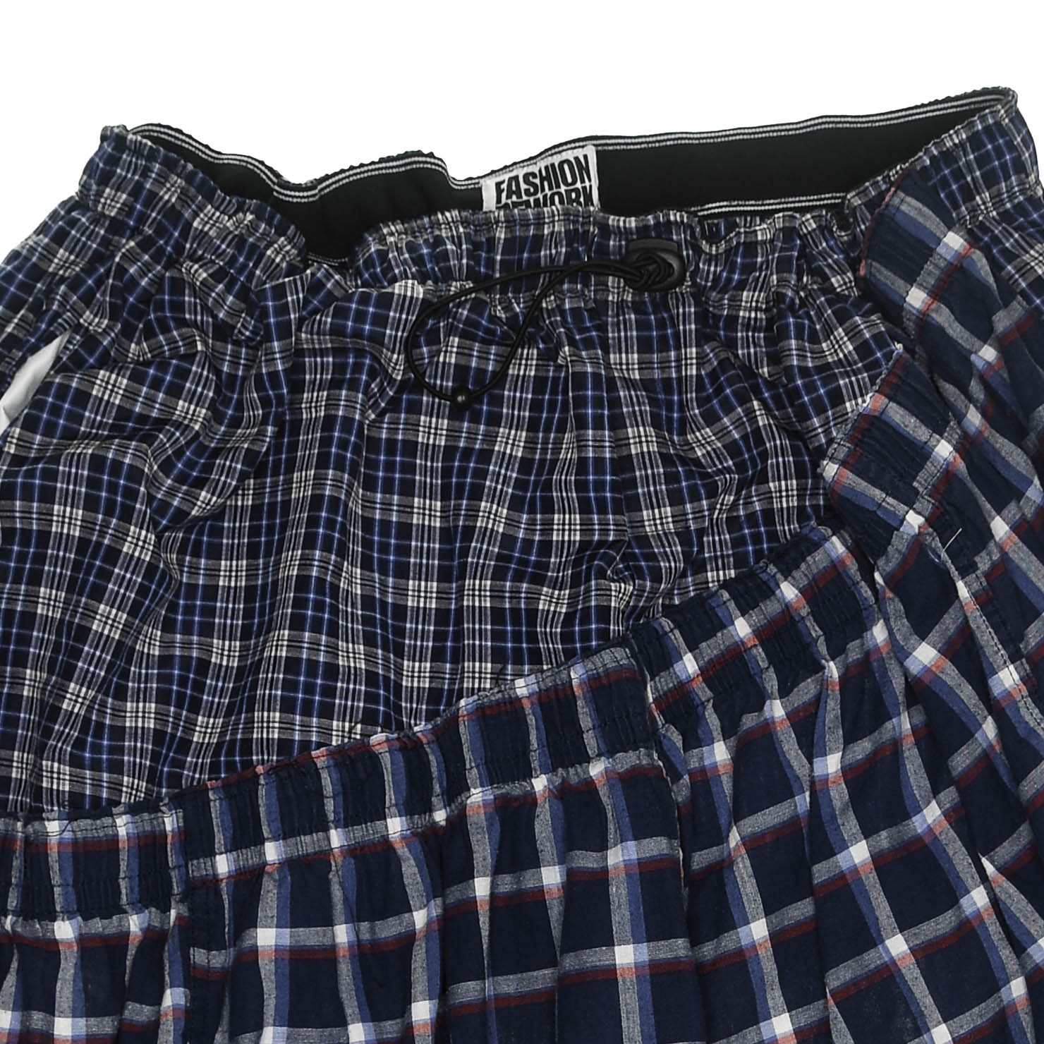 Dark Patchwork Plaid Boxer Skirt