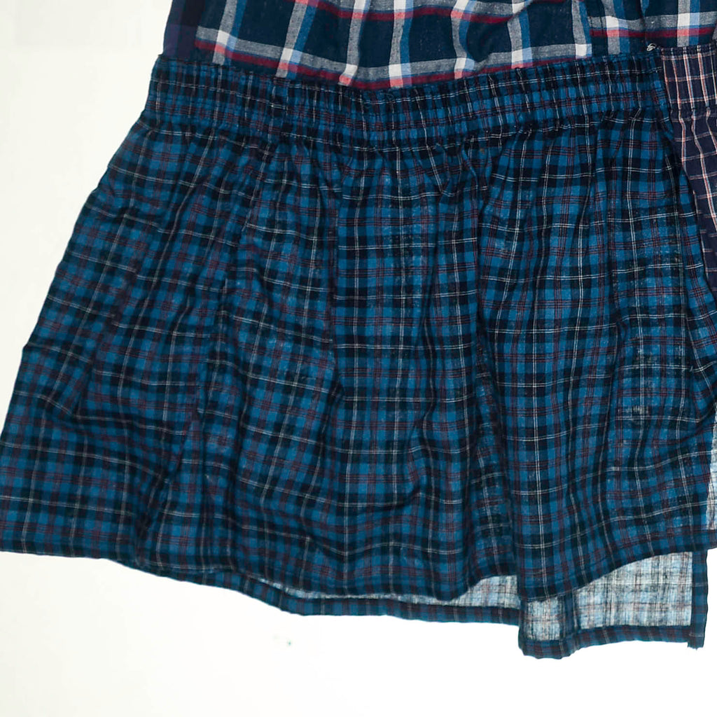 Dark Patchwork Plaid Boxer Skirt