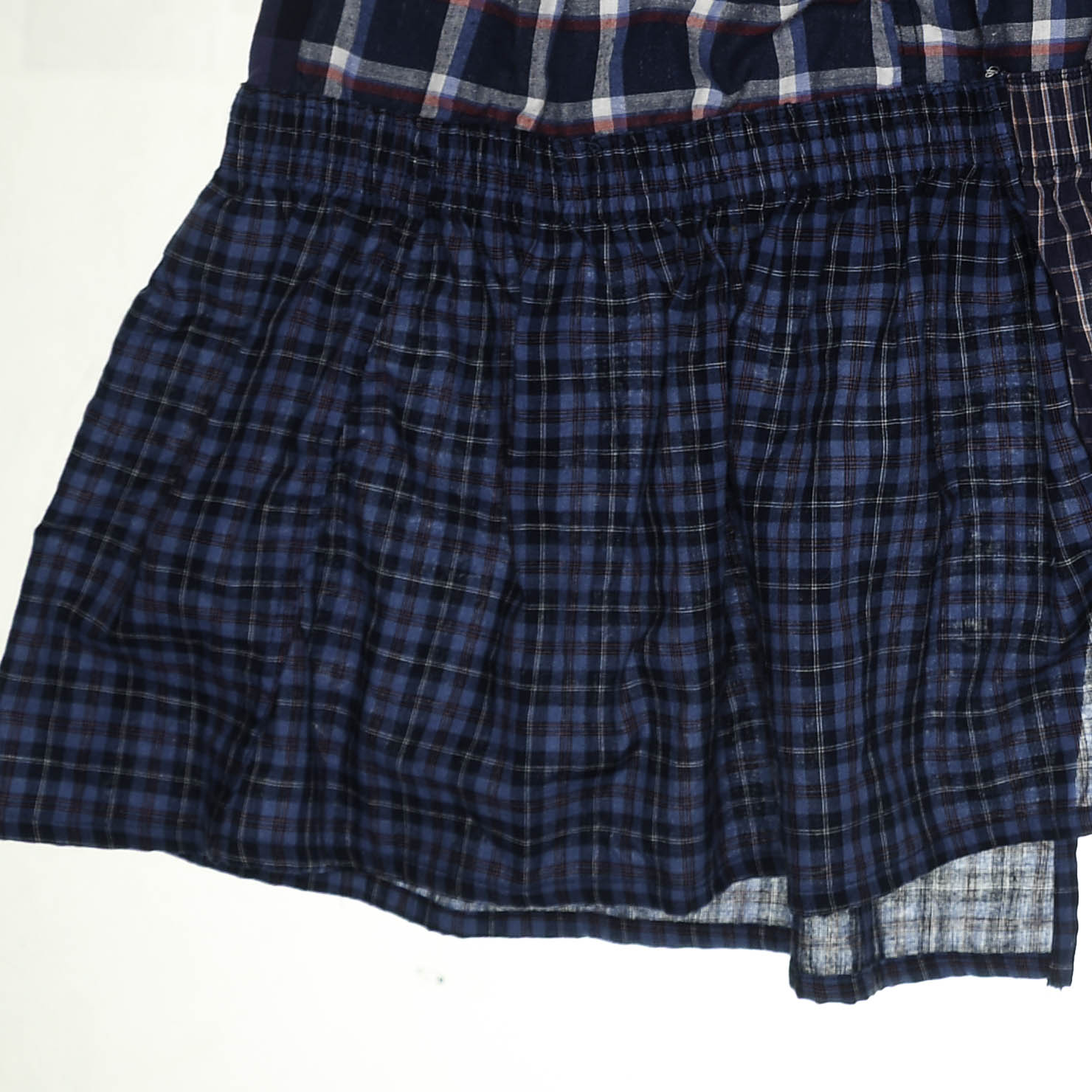 Dark Patchwork Plaid Boxer Skirt