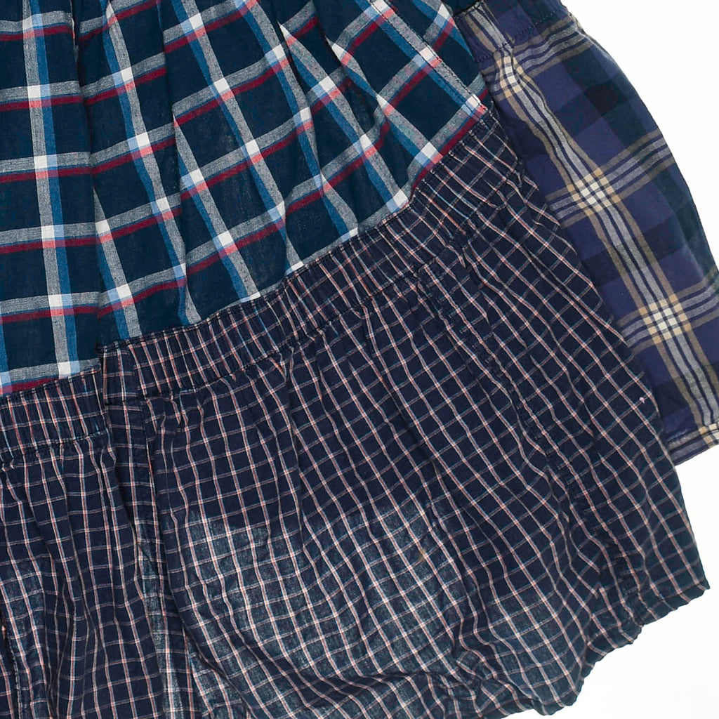 Dark Patchwork Plaid Boxer Skirt
