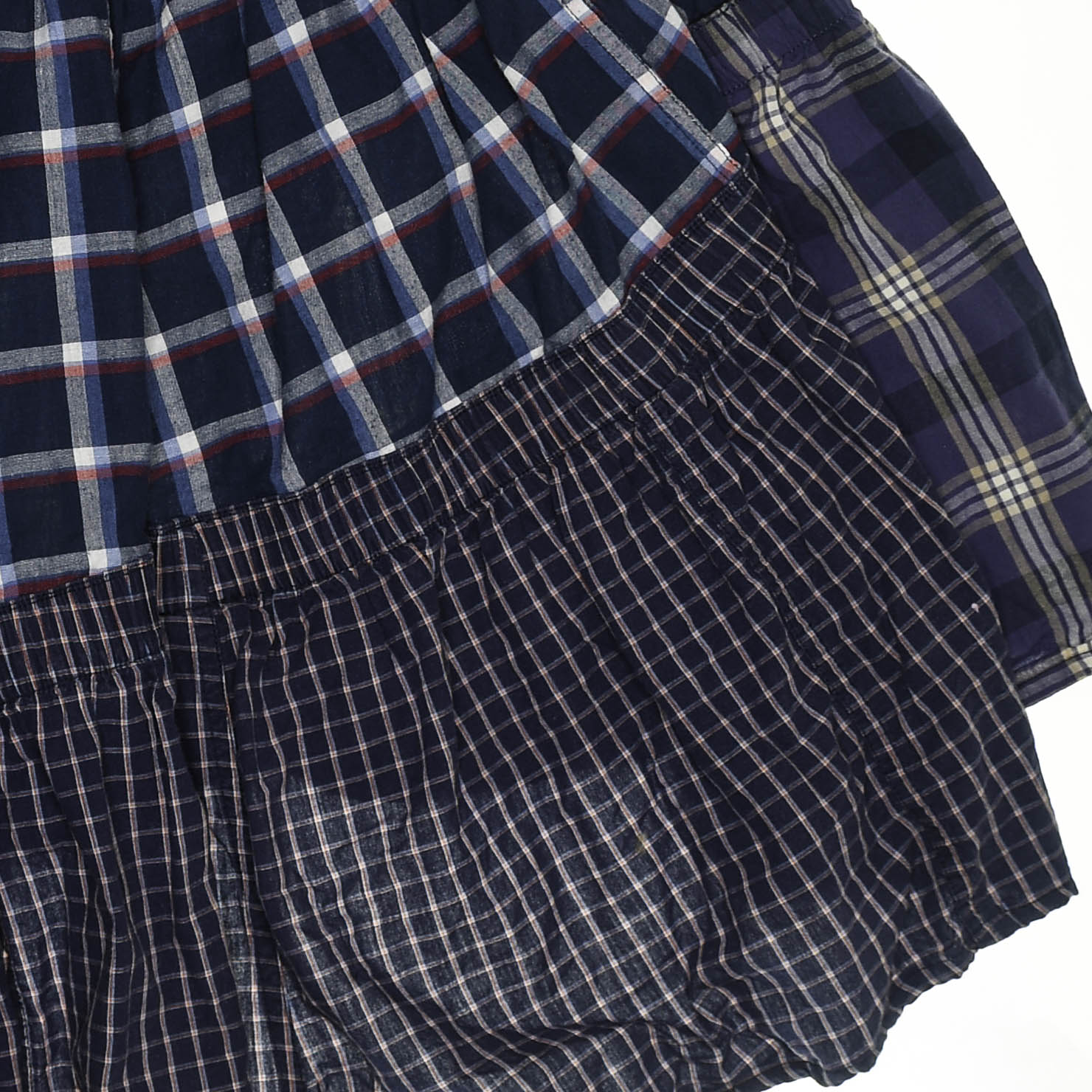 Dark Patchwork Plaid Boxer Skirt