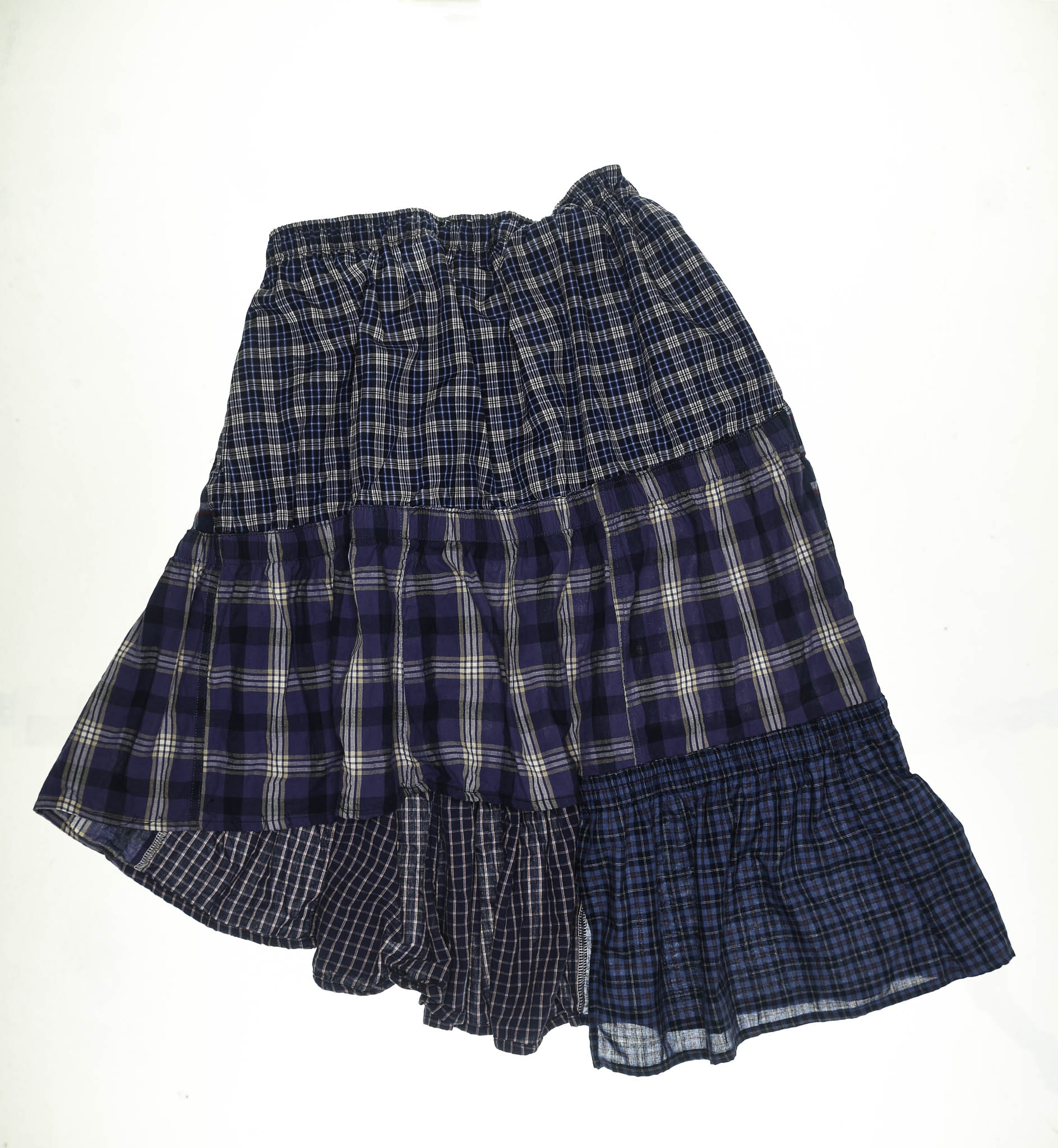 Dark Patchwork Plaid Boxer Skirt