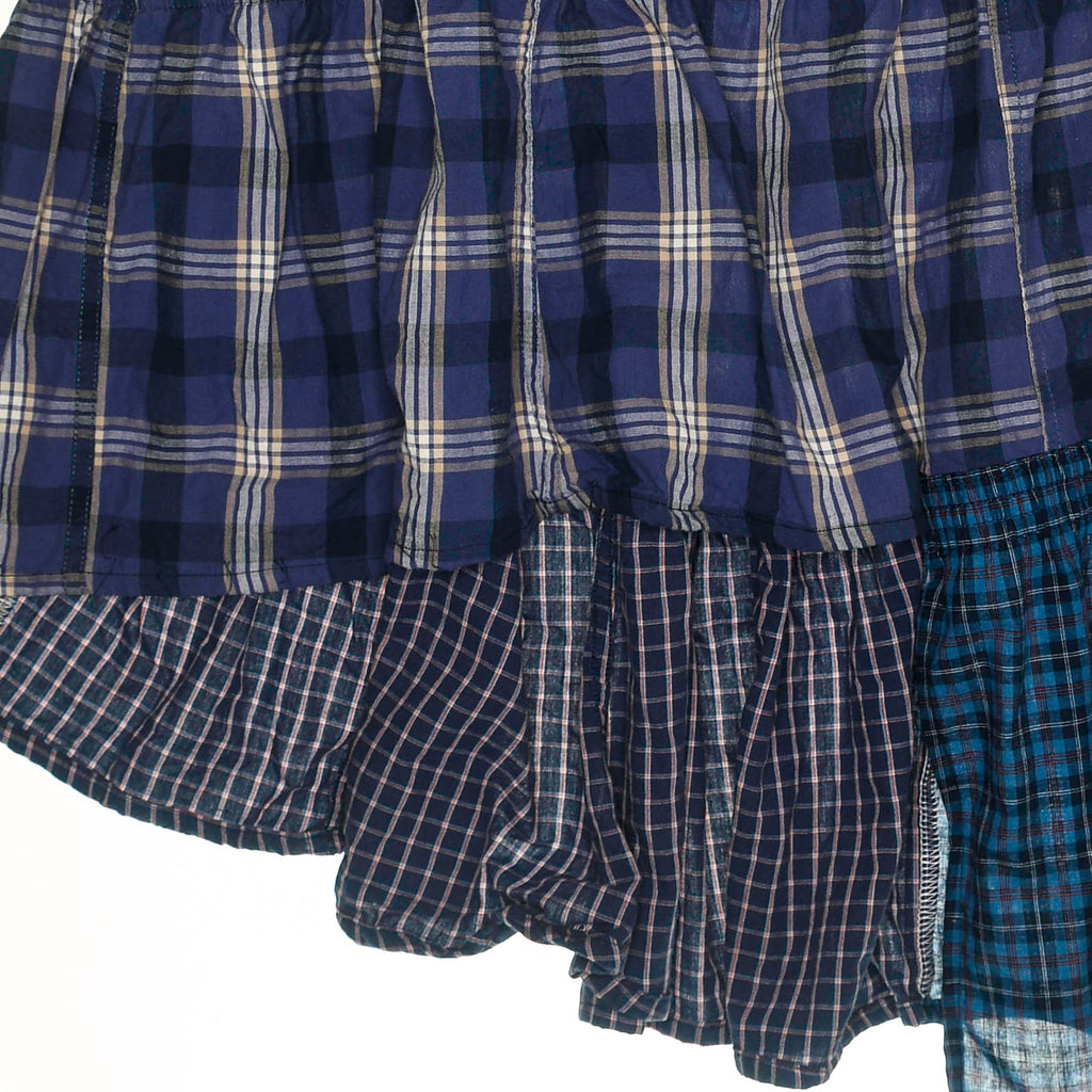 Dark Patchwork Plaid Boxer Skirt