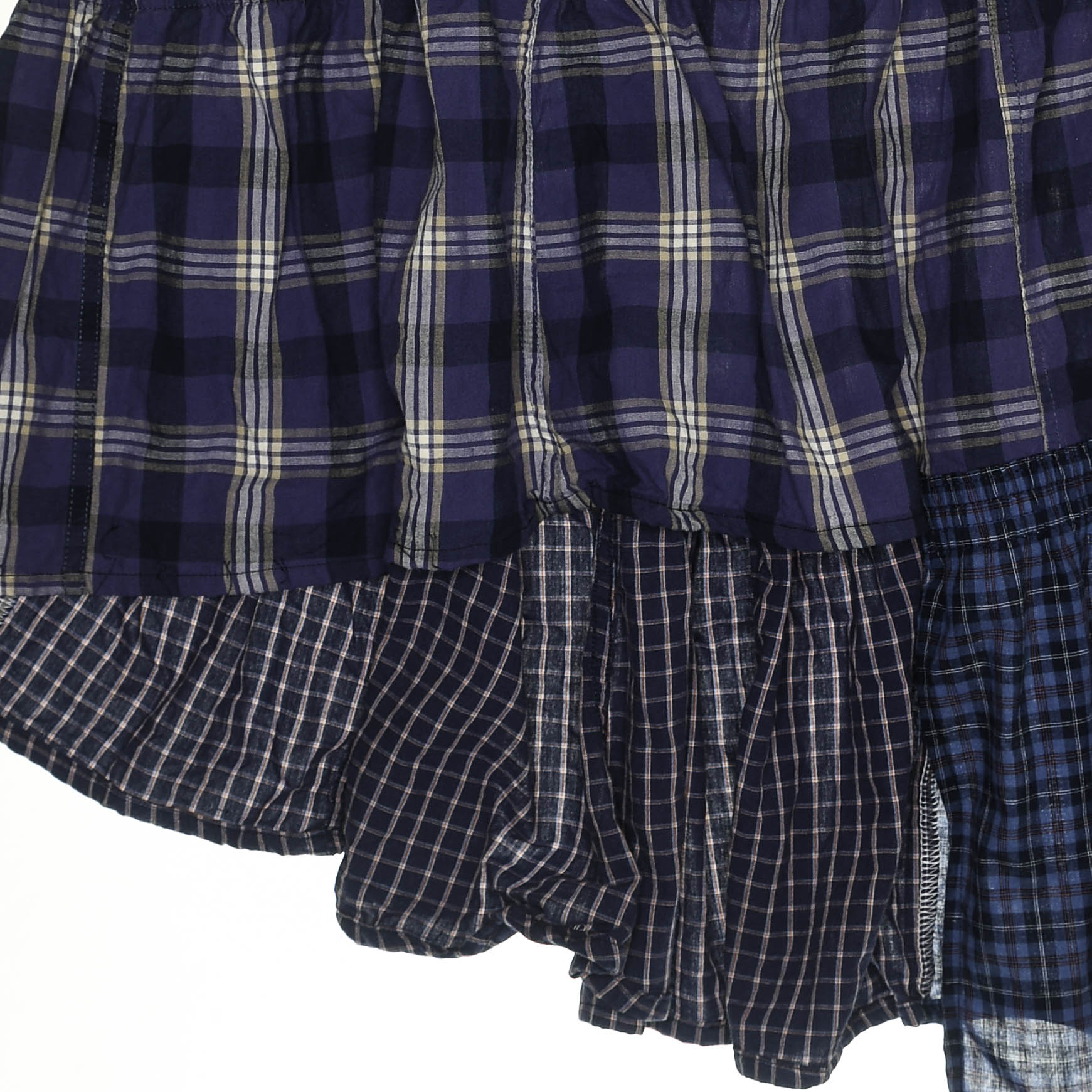 Dark Patchwork Plaid Boxer Skirt