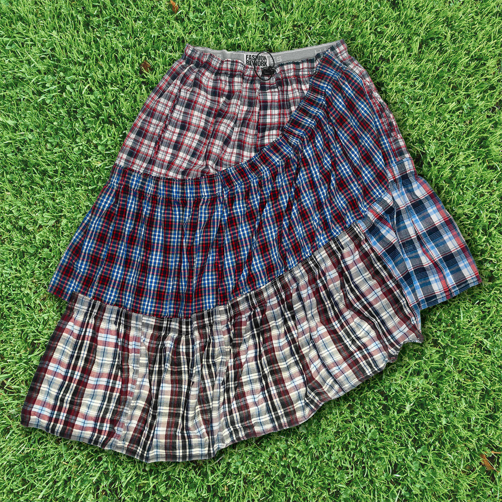 Americana Tiered Boxer Skirt Midi