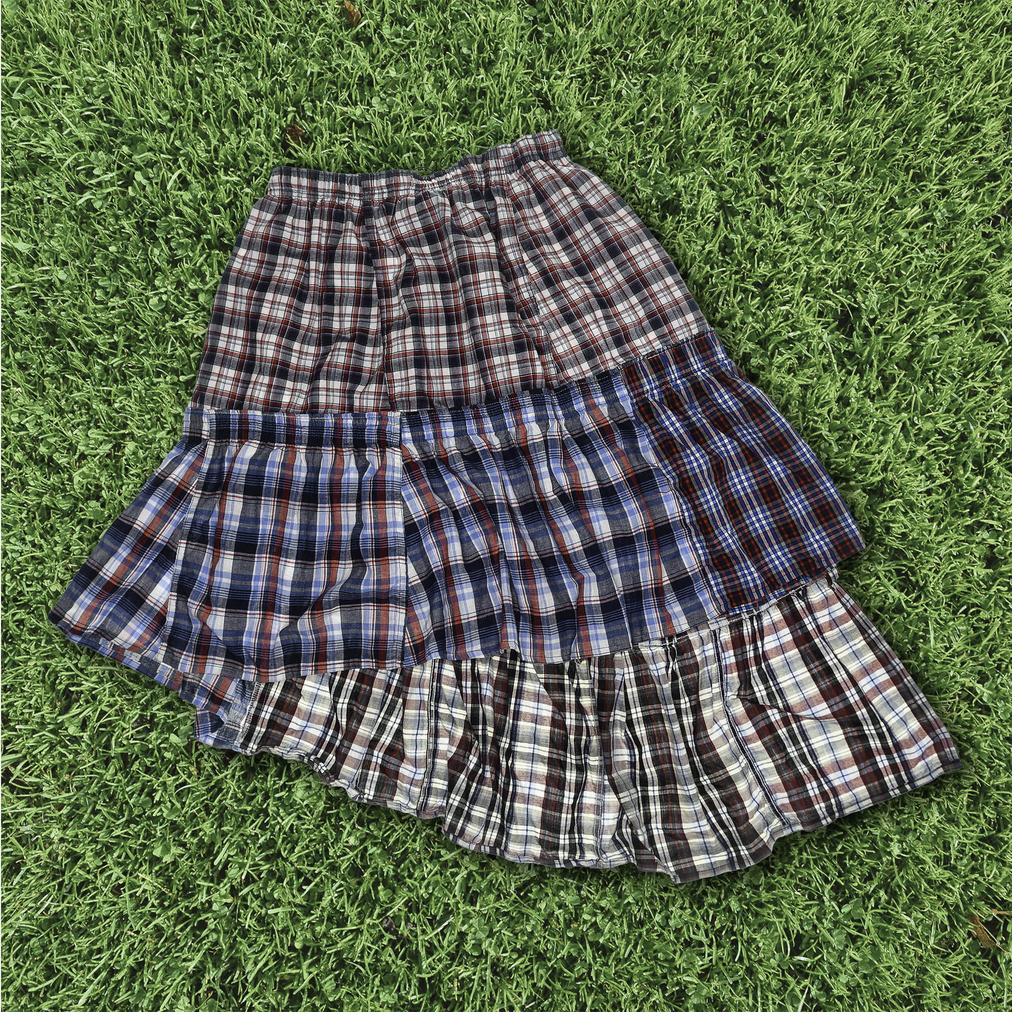Americana Tiered Boxer Skirt Midi