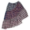 Mixed Plaid Asymmetrical Boxer Skirt Midi