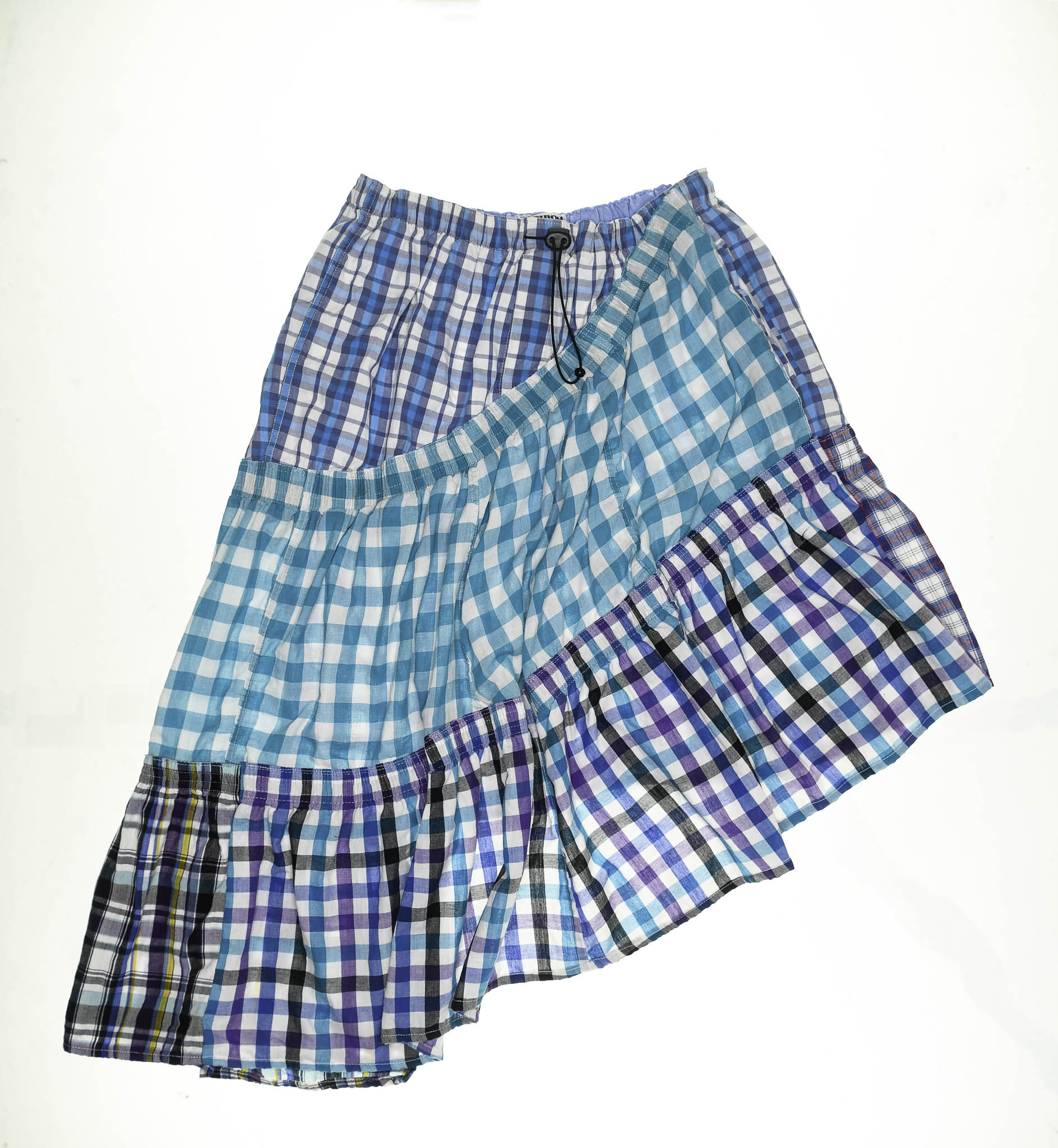 Layered Blue Tiered Boxer Skirt Midi