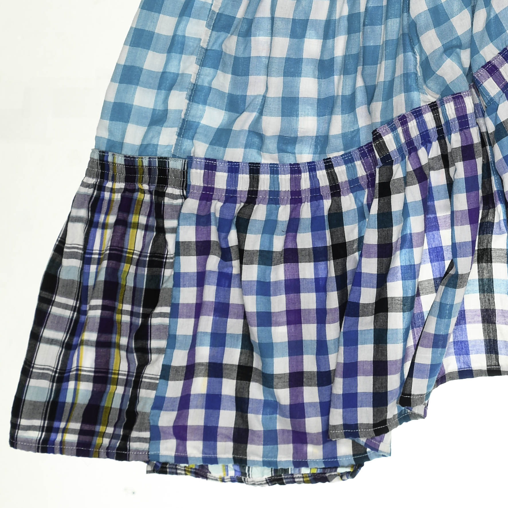 Layered Blue Tiered Boxer Skirt Midi