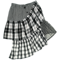 Black & White Asymmetric Boxer Skirt Midi