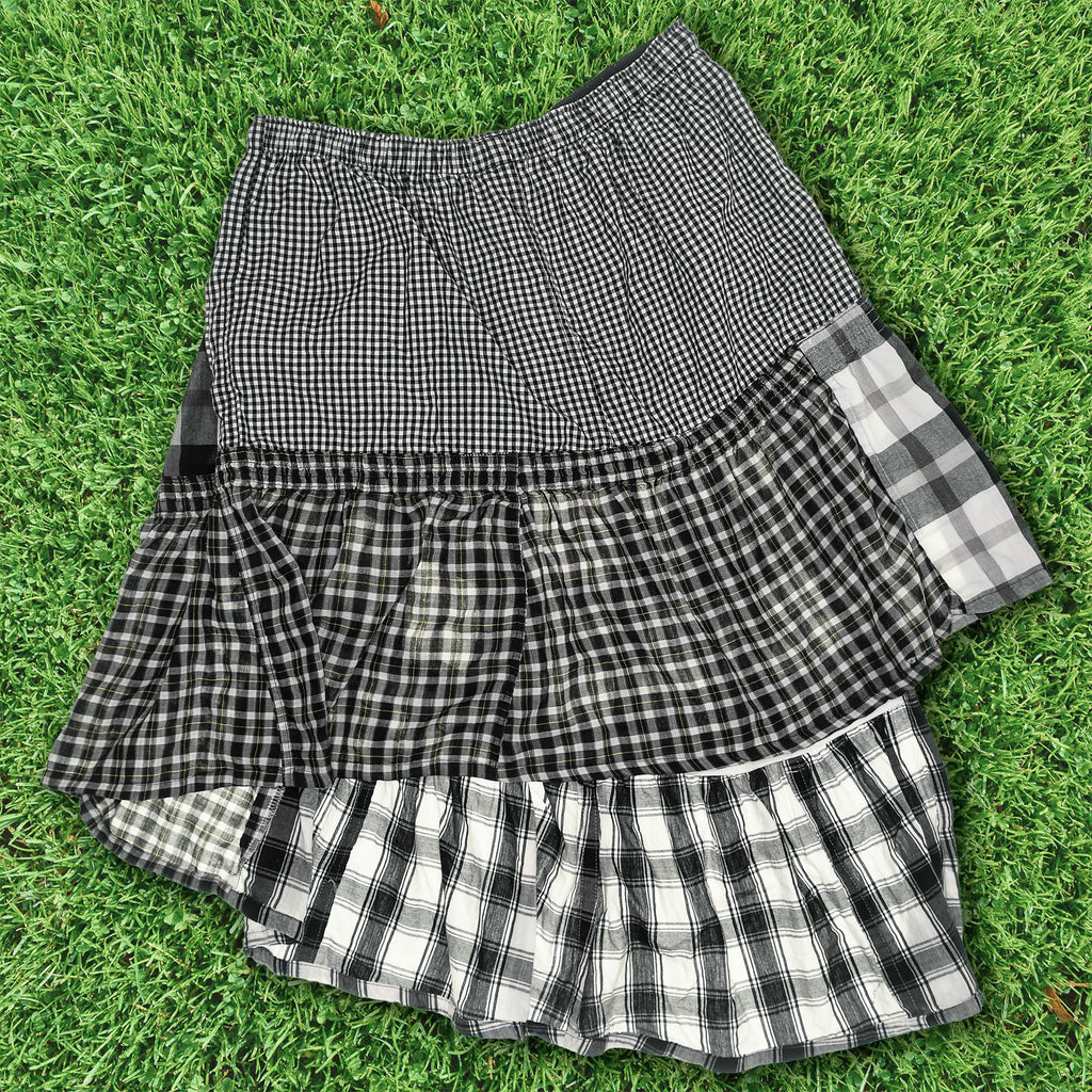 Black & White Asymmetric Boxer Skirt