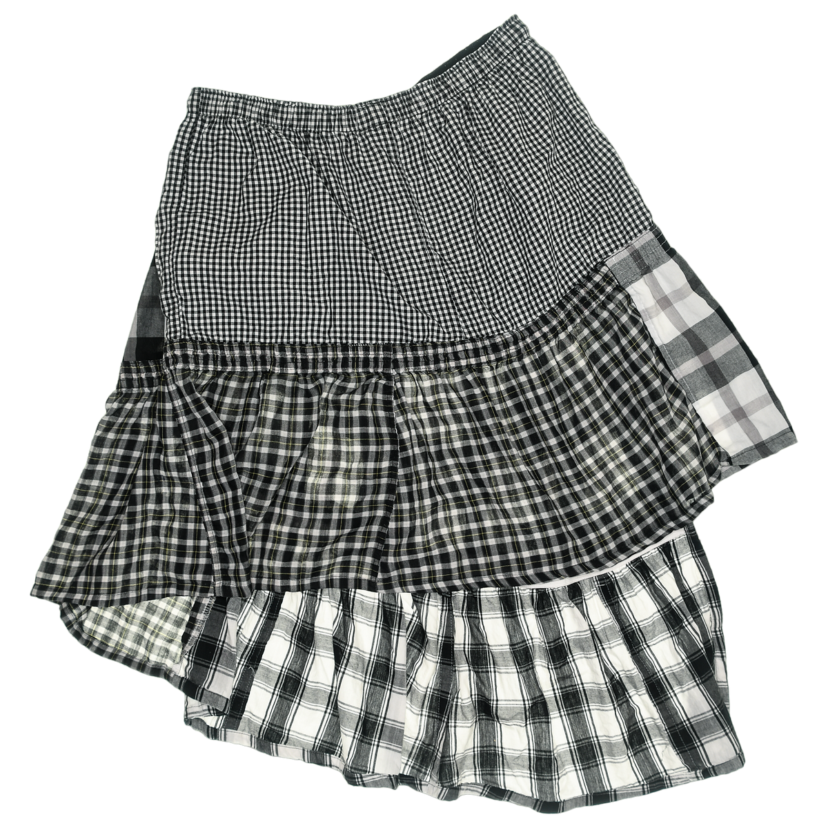 Black & White Asymmetric Boxer Skirt Midi