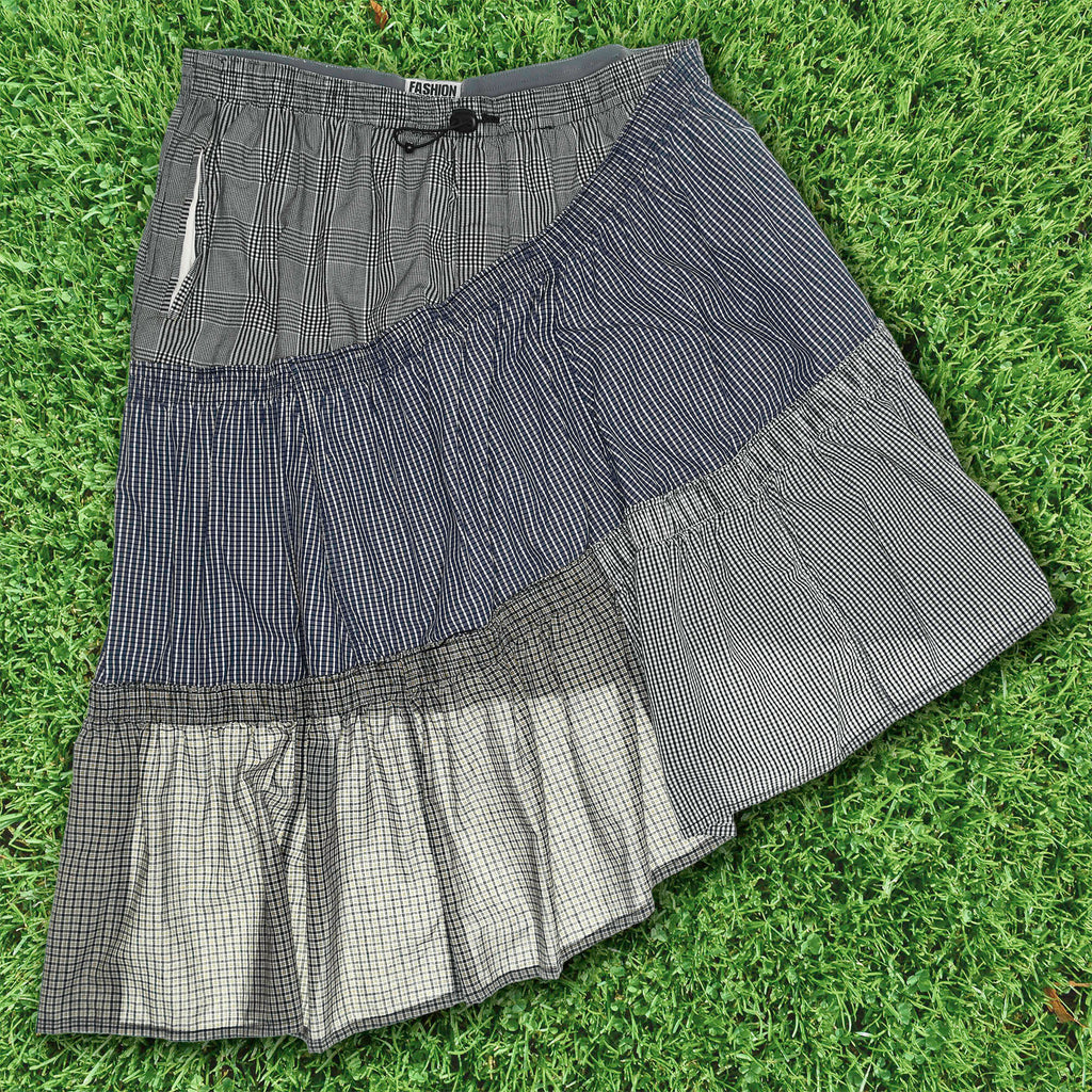 Gray Boxer Skirt Mid Length