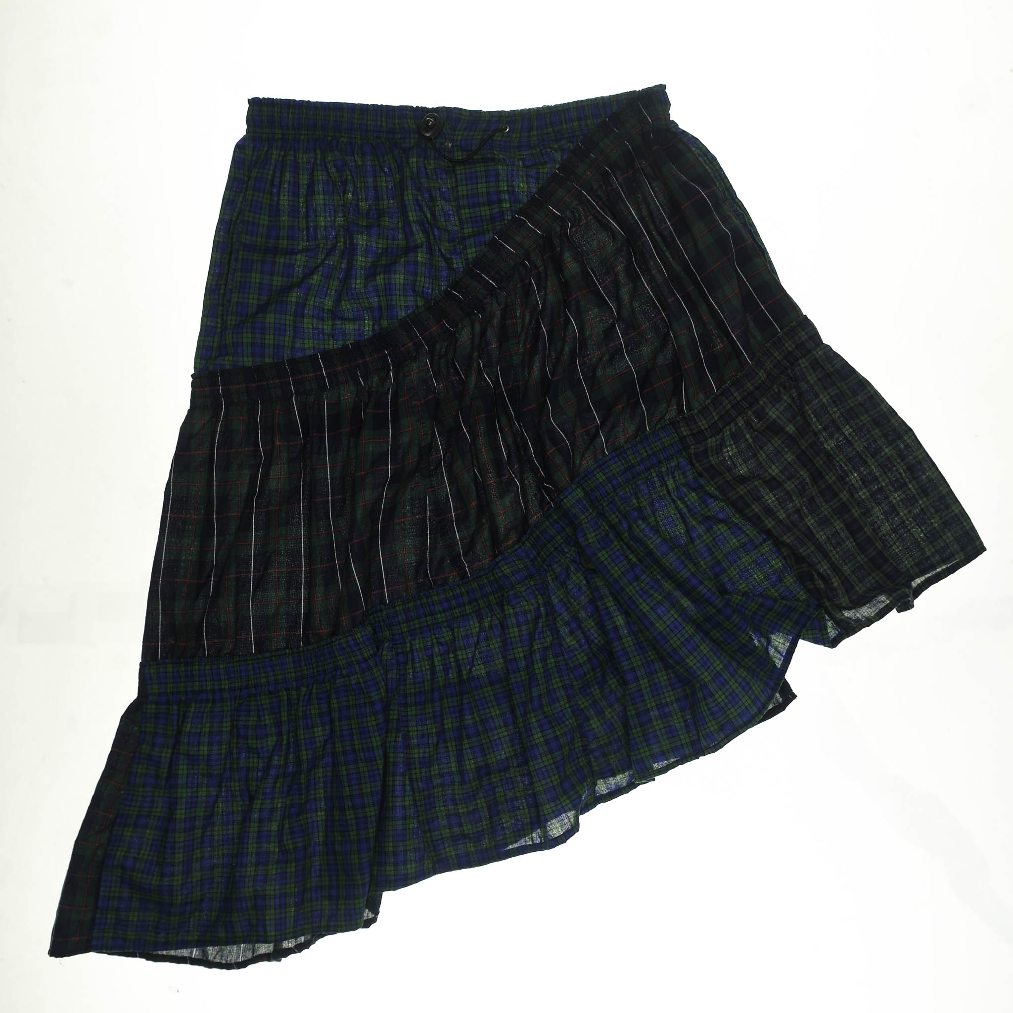 Dark Green Plaid Boxer Skirt Midi