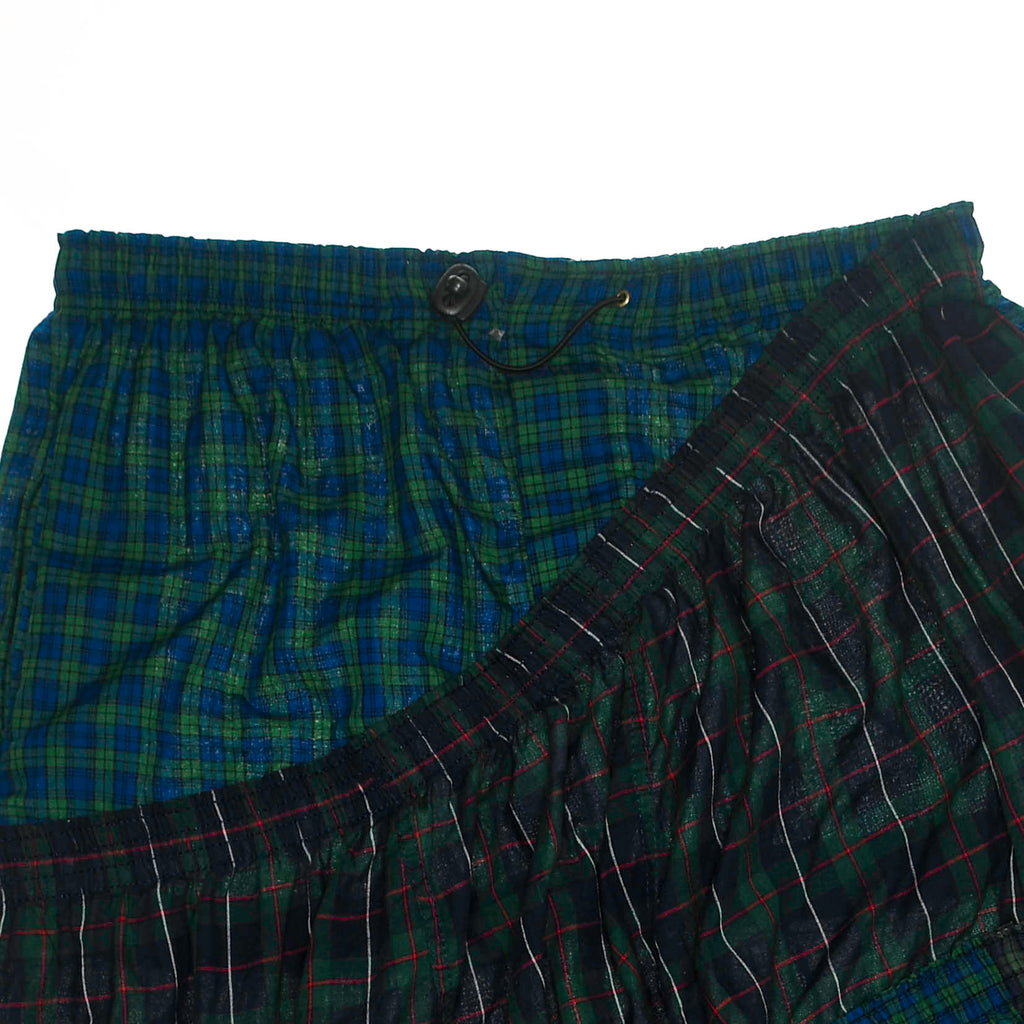 Dark Green Plaid Boxer Skirt Midi
