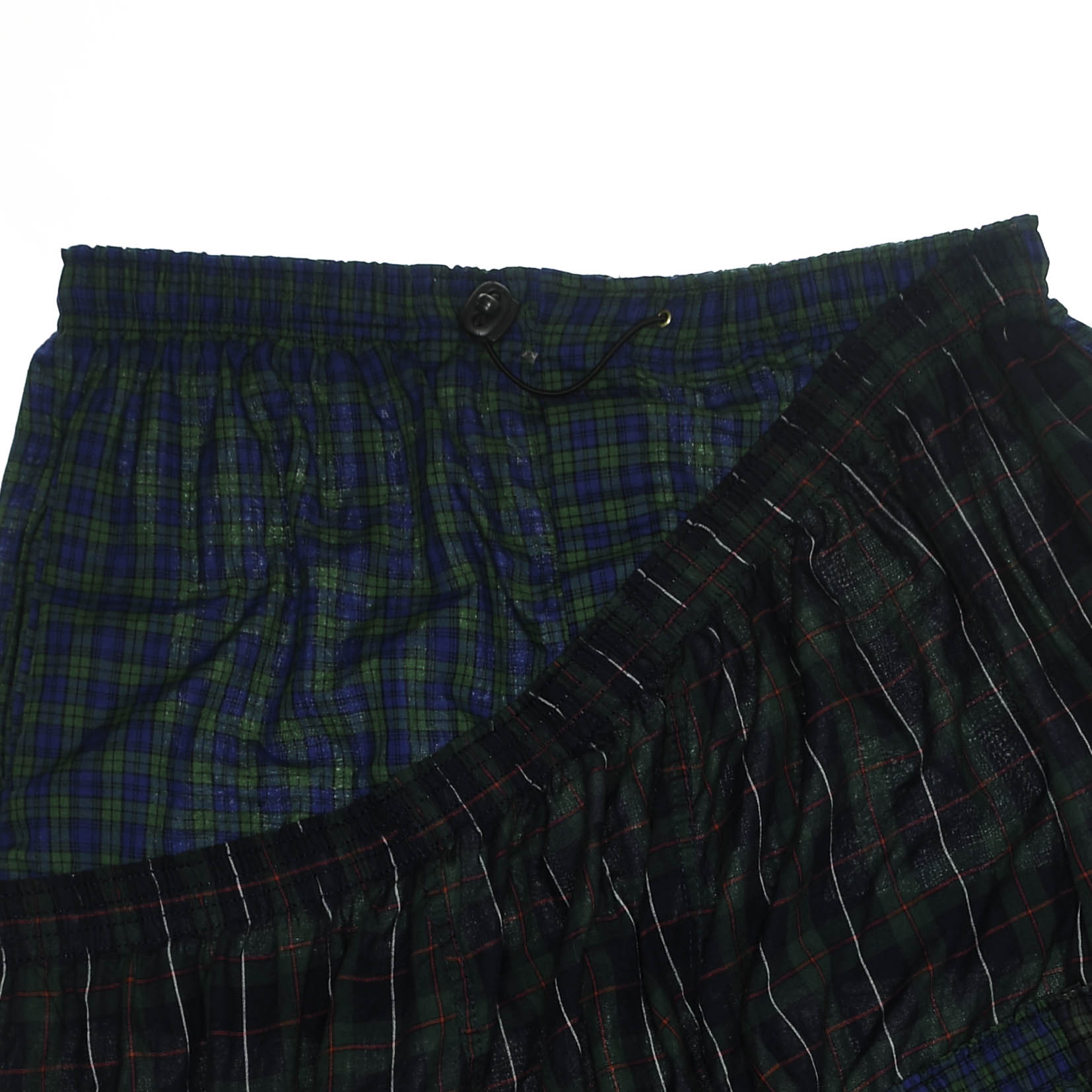 Dark Green Plaid Boxer Skirt Midi