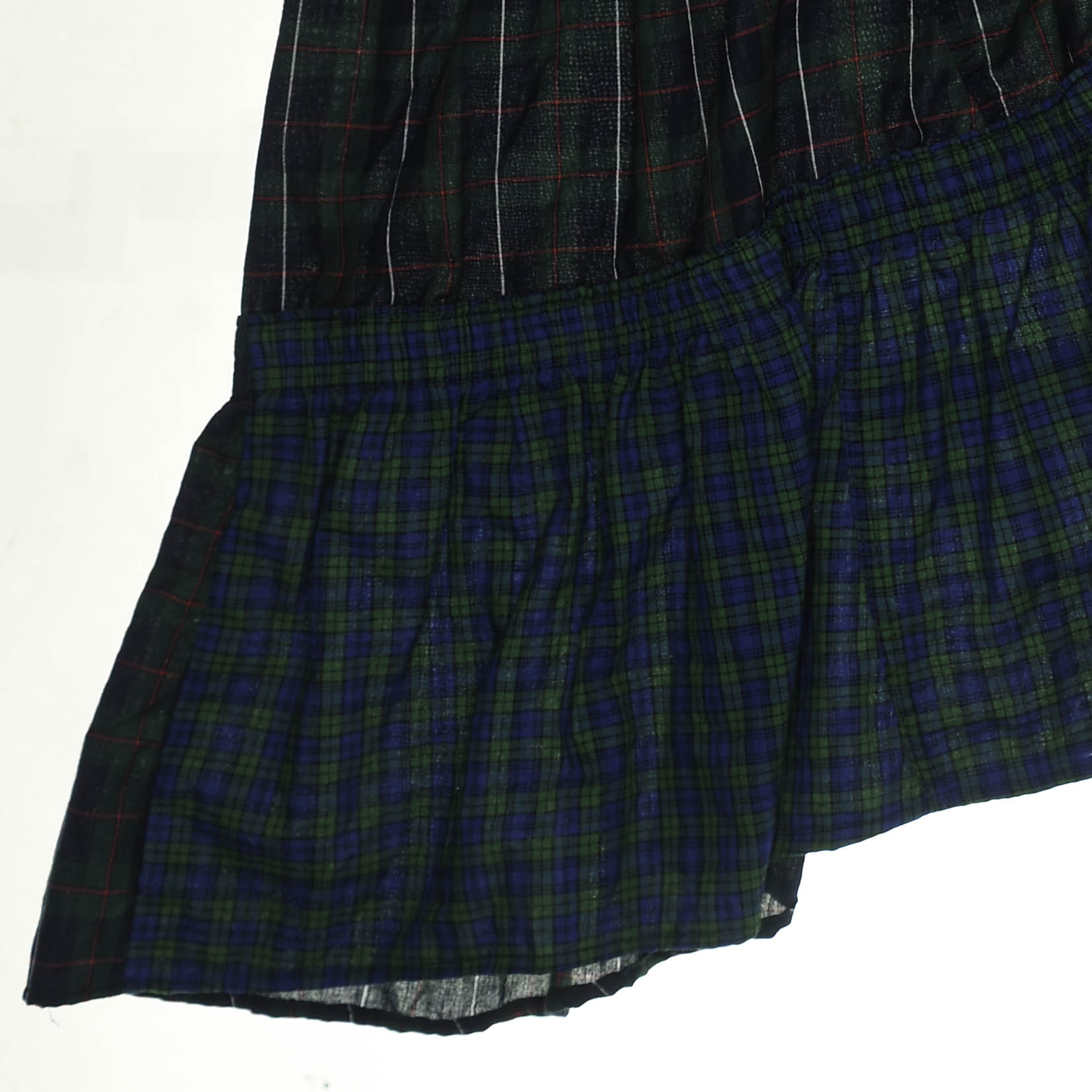 Dark Green Plaid Boxer Skirt Midi