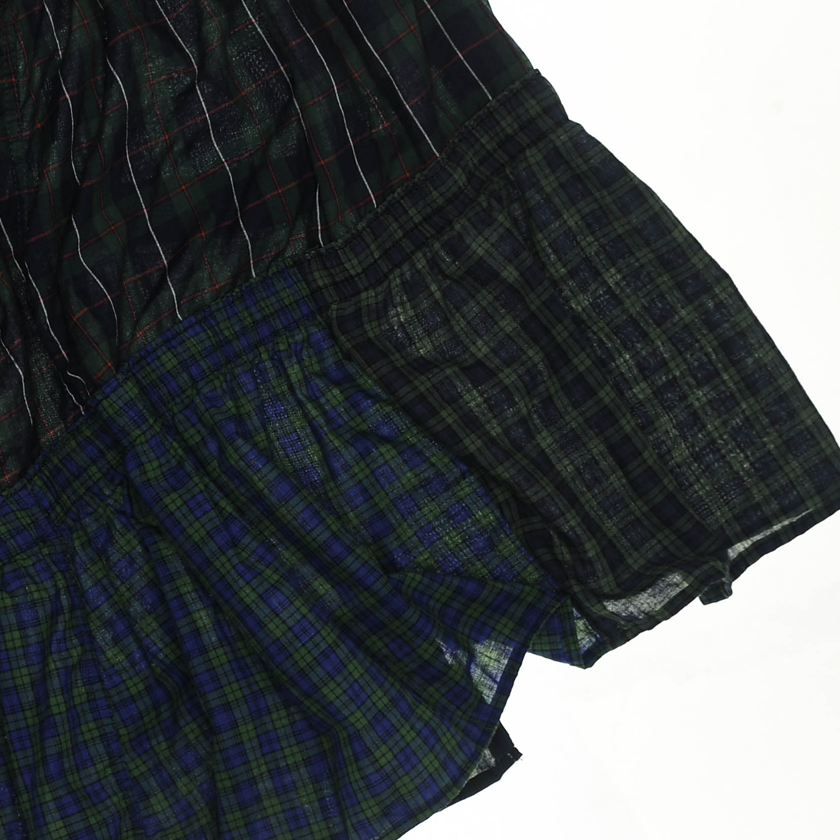 Dark Green Plaid Boxer Skirt Midi