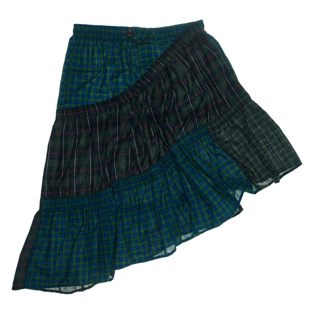 Dark Green Plaid Boxer Skirt Midi