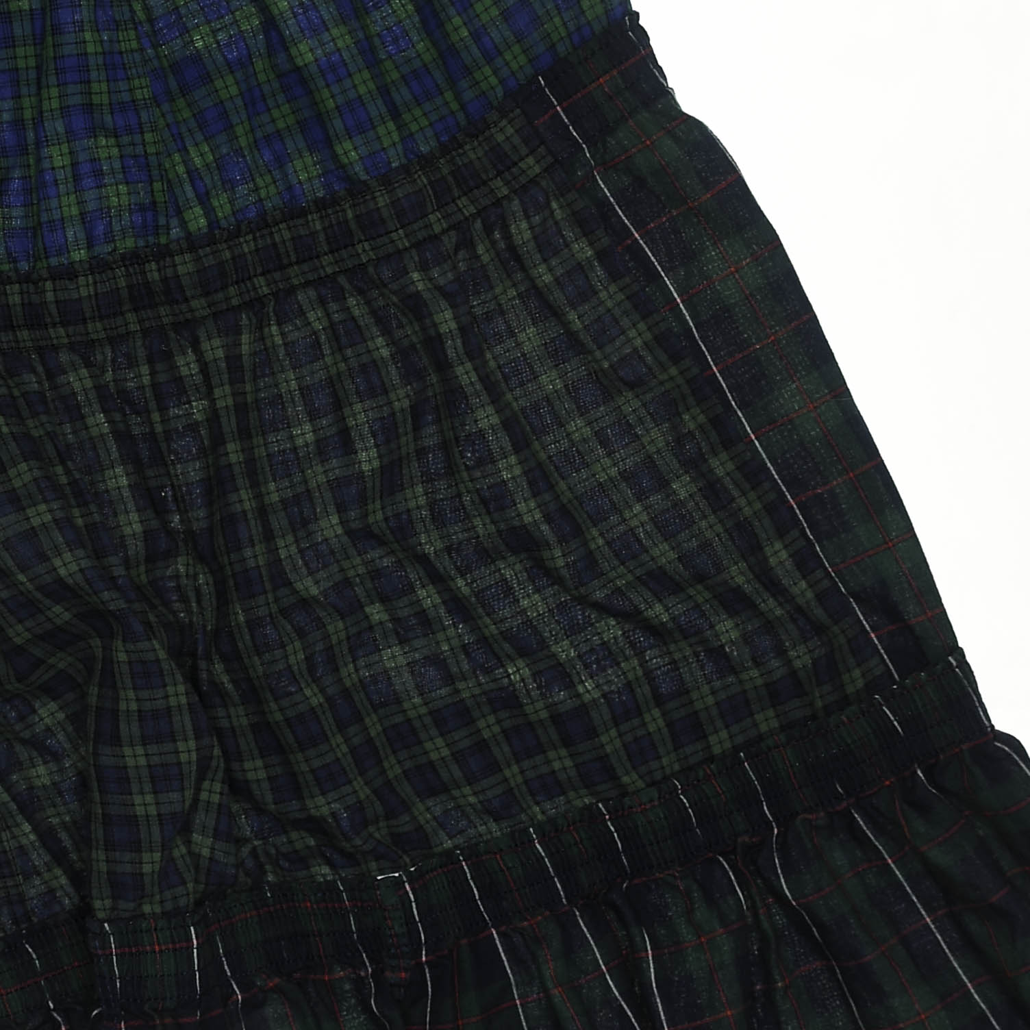 Dark Green Plaid Boxer Skirt Midi