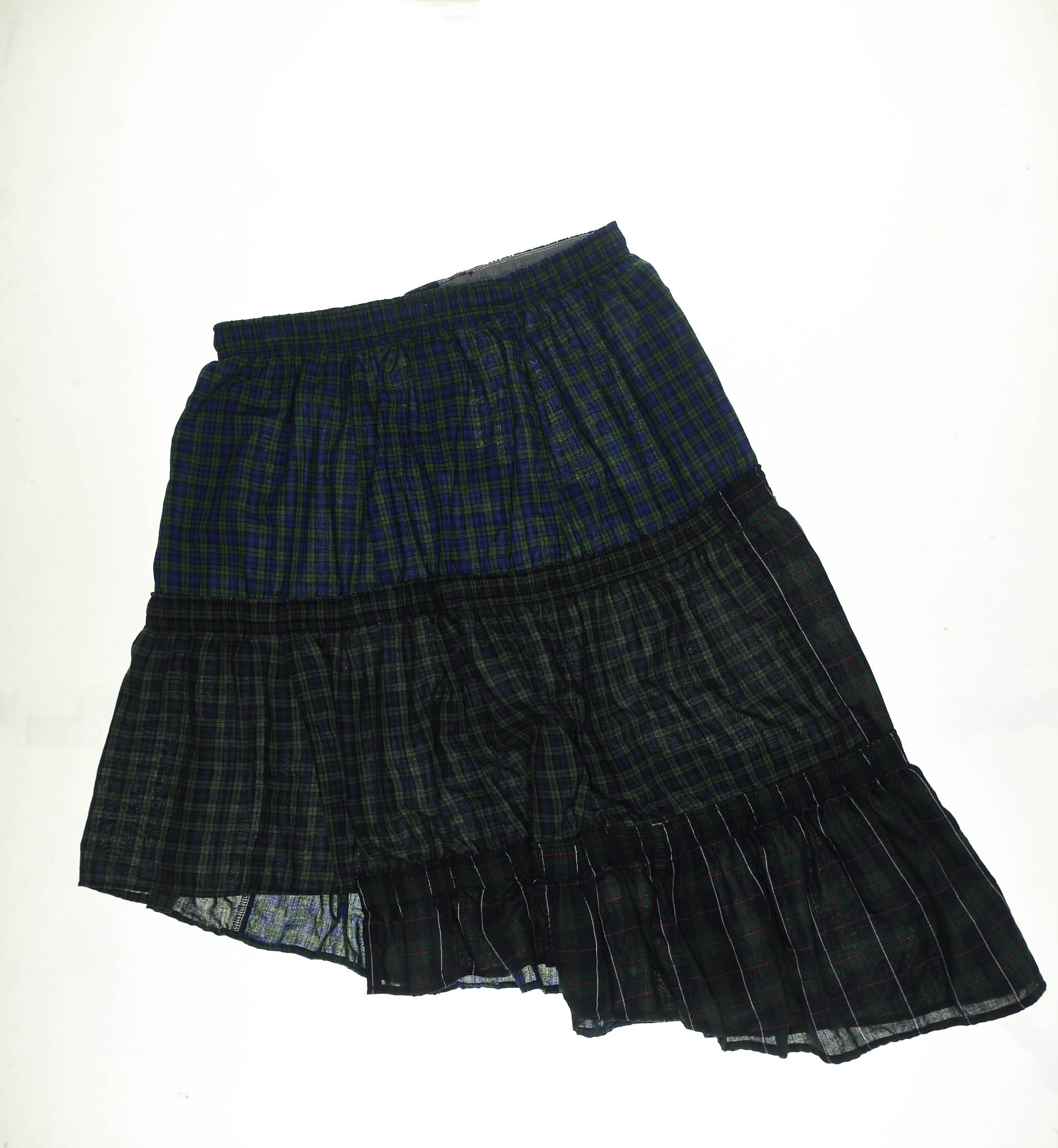 Dark Green Plaid Boxer Skirt Midi