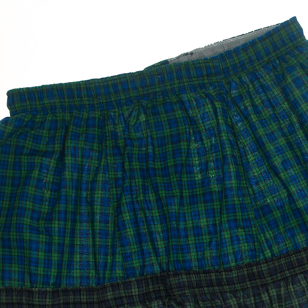 Dark Green Plaid Boxer Skirt Midi