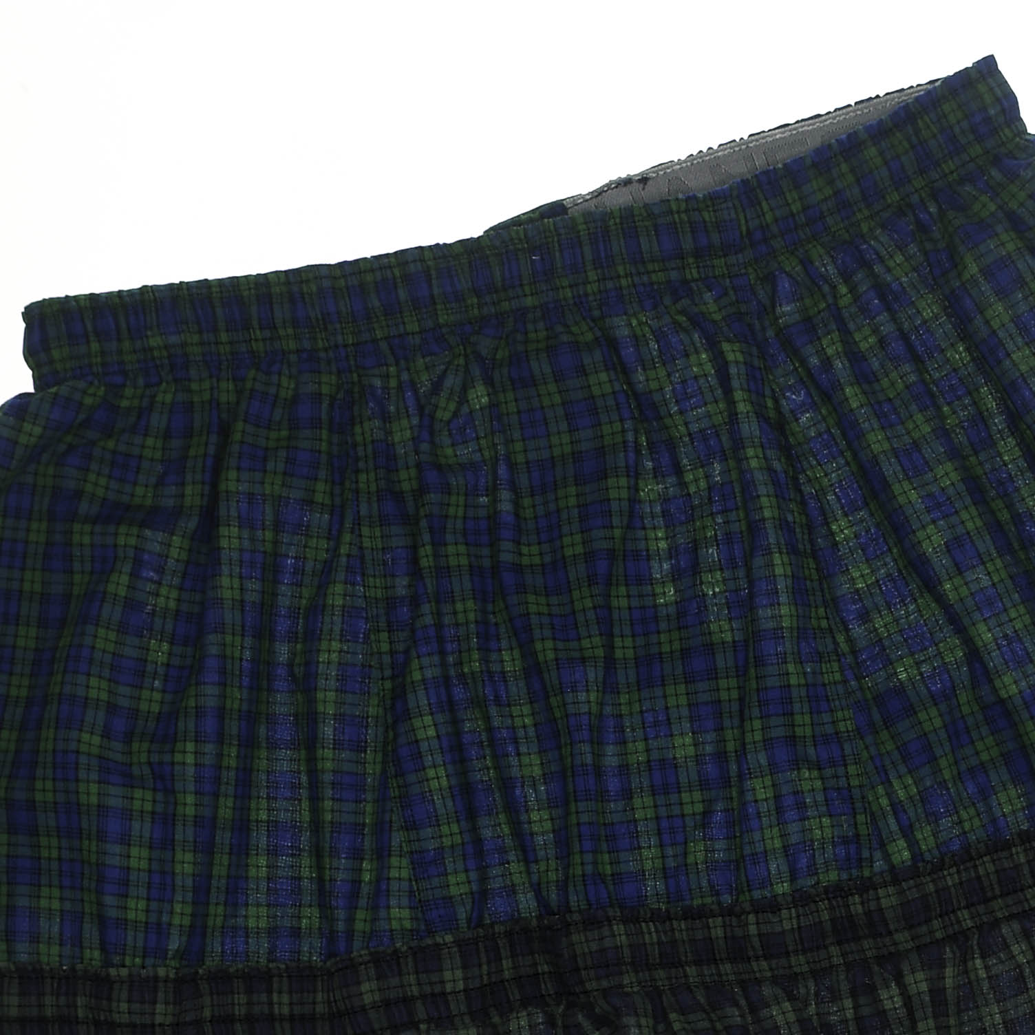 Dark Green Plaid Boxer Skirt Midi