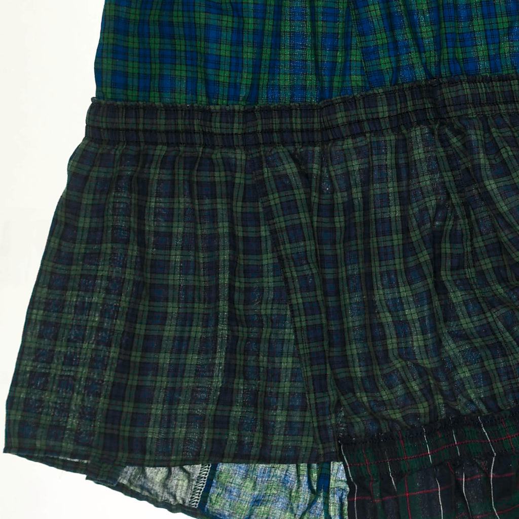 Dark Green Plaid Boxer Skirt Midi