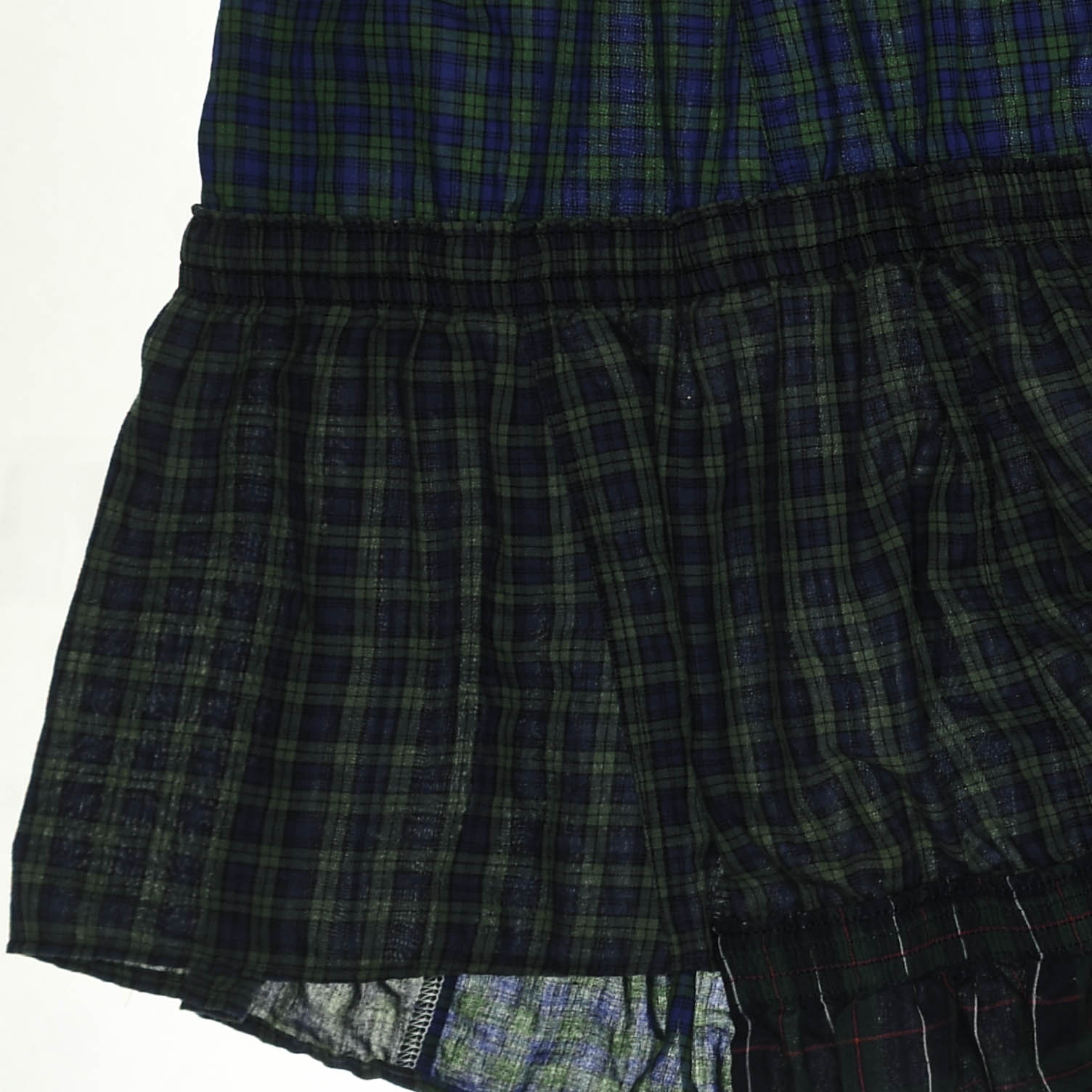 Dark Green Plaid Boxer Skirt Midi