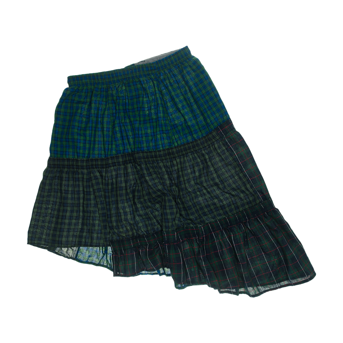 Dark Green Plaid Boxer Skirt Midi