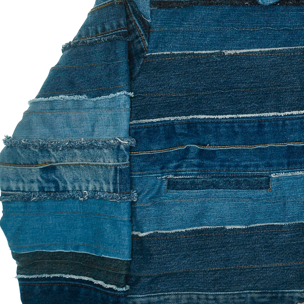 Mixed Denim Strata Cropped Jacket