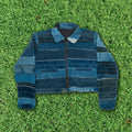Mixed Denim Strata Cropped Jacket
