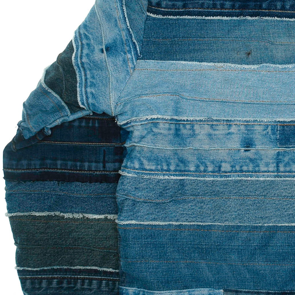 Mixed Denim Strata Cropped Jacket