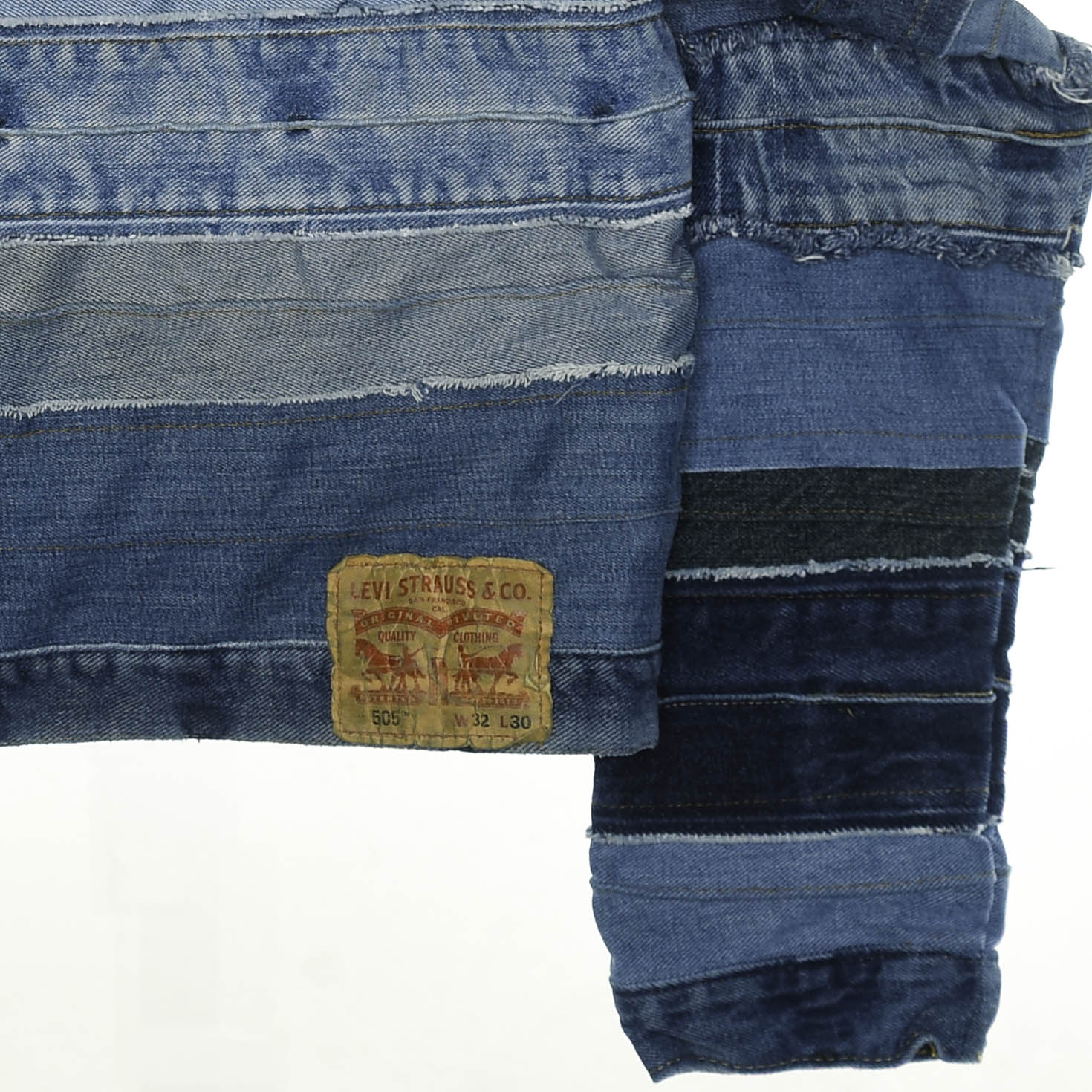 Mixed Denim Strata Cropped Jacket