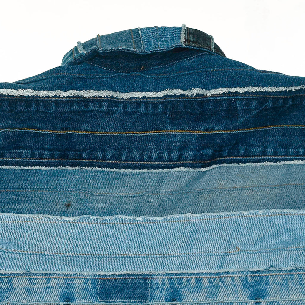 Mixed Denim Strata Cropped Jacket