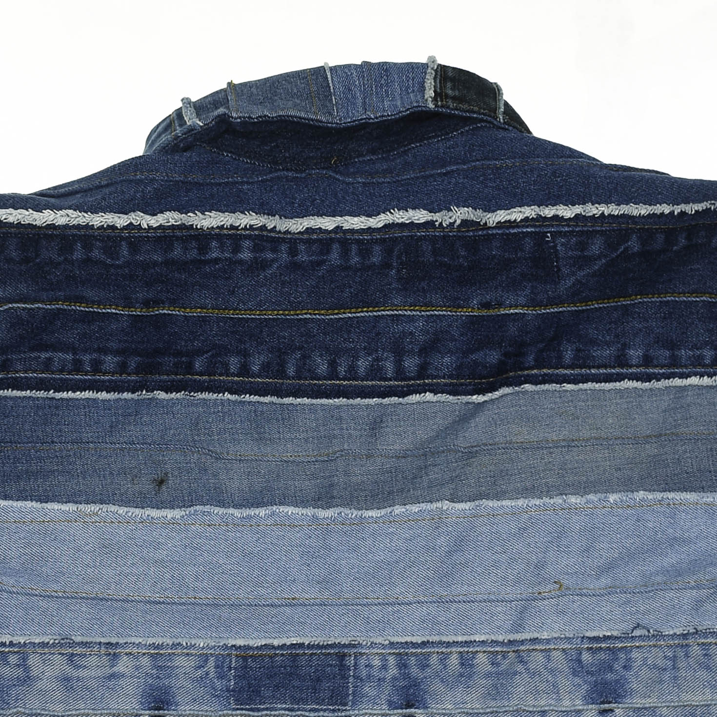 Mixed Denim Strata Cropped Jacket