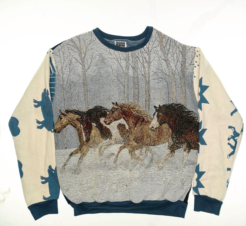 Winter Horses Full Tapestry Panel Pullover