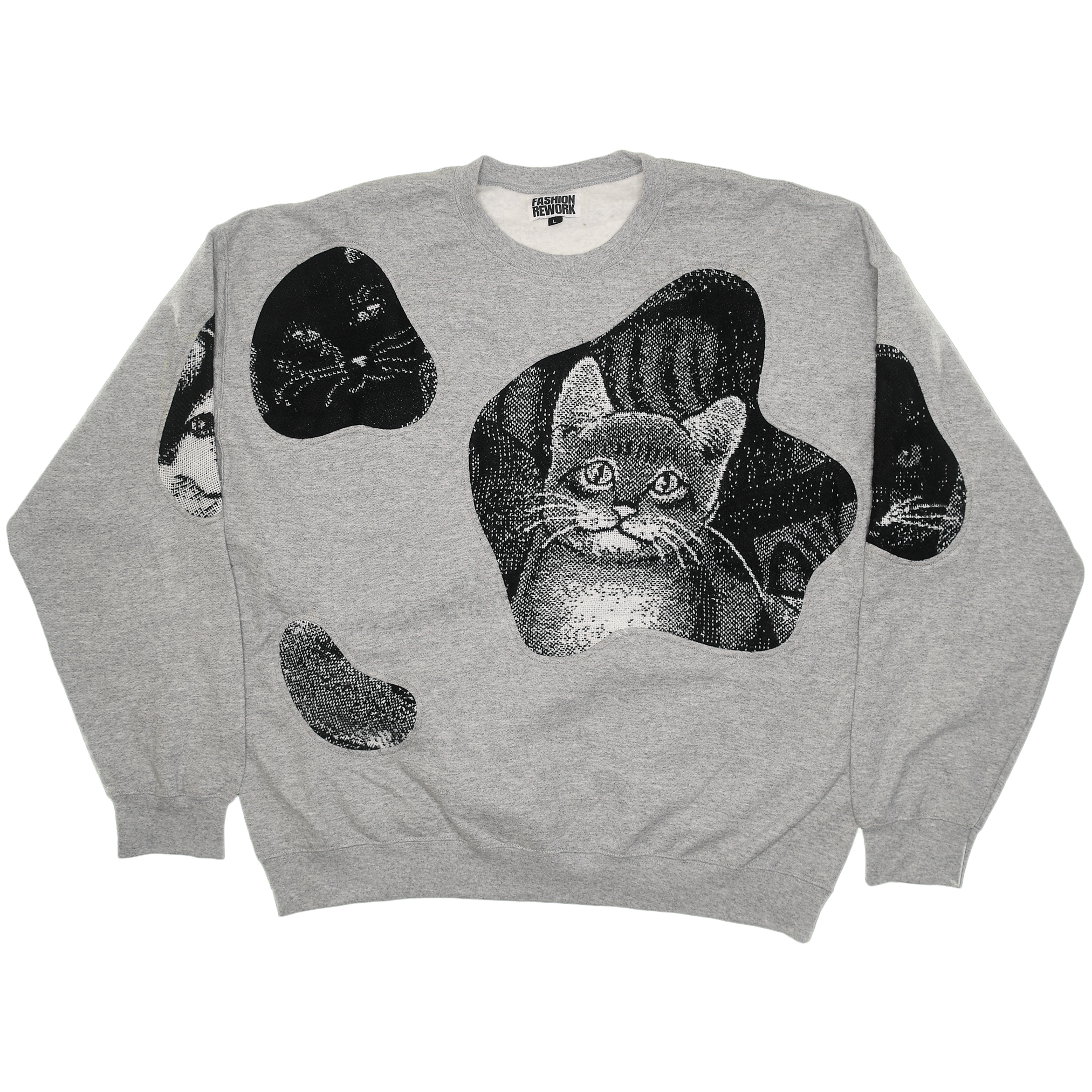 Black & White Cat Amoeba Tapestry Pullover