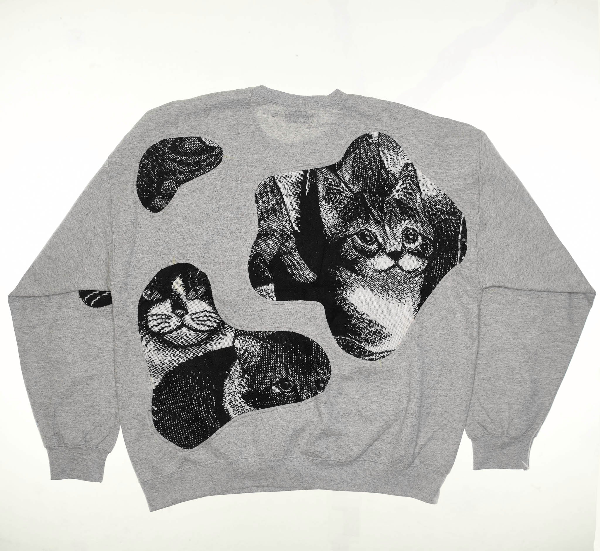 Black & White Cat Amoeba Tapestry Pullover