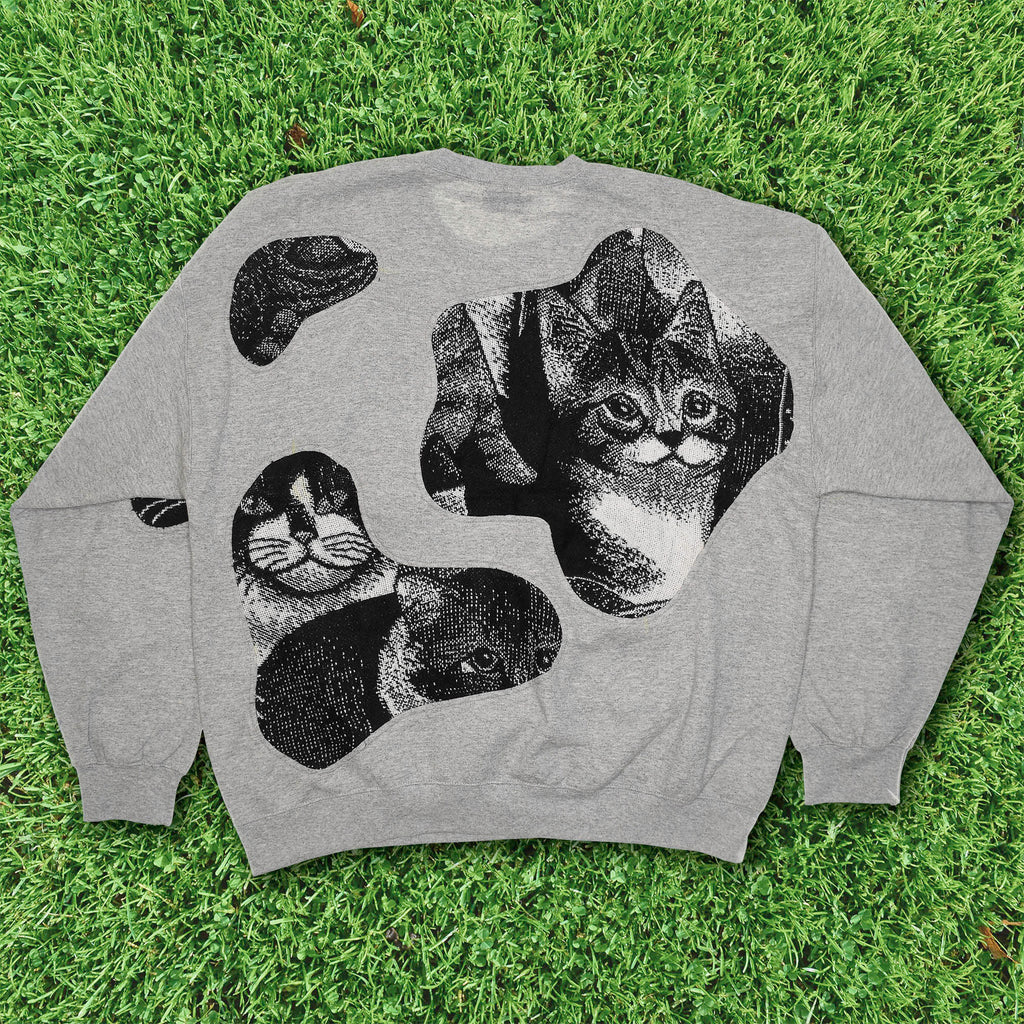 Black & White Cat Amoeba Tapestry Pullover