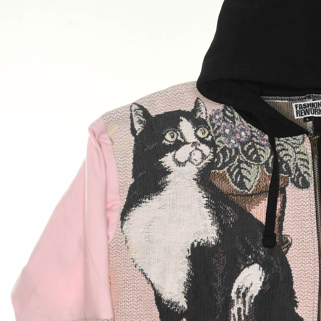Classic Cats Patchwork Tapestry Zip Up Hoodie